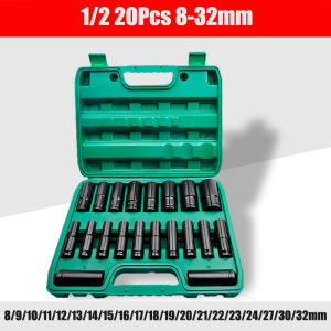 20pcs 1/2 Inch Impact wrench socket set Impact Socket Set Heavy Metric Garage Tool For Wrench Adapter Hand Tool Set deep socket wrench set impact wrench socket adaptor deep socket wrench tools japan set 3 8 drive socket set tools deep socket 1 2 drive set