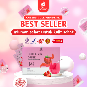 QUEENSI COLLAGEN DRINK STRAWBERRY WITH COLLAGEN BOVINE PEPTIPLUSVITAMIN C & L-GLUTATHIONE