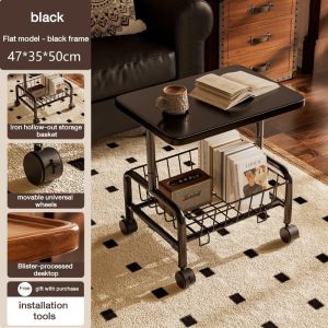 Small coffee table home bedside table pulley small table sofa side table mobile storage cart storage rack living room bedroom