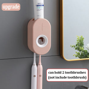 🚚SG Fast Delivery📦Wall-mounted Toothpaste Holder Automatic Toothpaste Squeezer with  2 Toothbrush Rack Dust-proof for Toilet Bathroom children day gifts