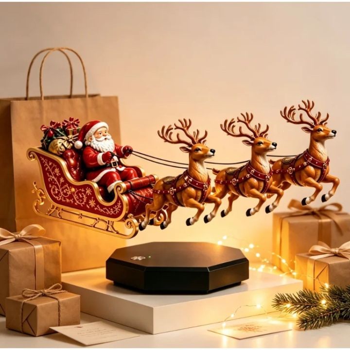 Magic Christmas Room Decoration, Santa Claus Sleigh Floating Ornament ...