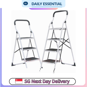【DAILY ESSENTIAL】 White Folding Step Ladder | 2 3 4 or 5 Steps