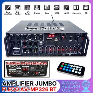 Ampli Power Bass Bluetooth Kipas Pendingin Amplifier Sunbuck Audio Fleco AV-MP326BT - Amplifier Bluetooth USB/SD/FM/MP3- FLECO 326BT - AUDIO POWER AMPLIFIER-BISA COD KEMANA SAJA