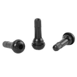 100pcs TR-413 Tubeless Valve Stems - Snap In Black Rubber for Automotive Engine Cooling and Climate Control Applications