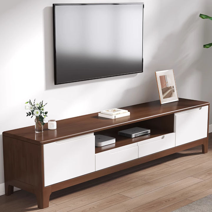 TV Cabinet All Wood Rubber Wood Almari TV Kabinet Kayu TV Storage