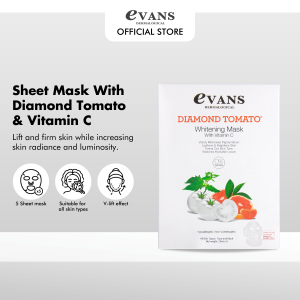 Evans Dermalogical Diamond Tomato Whitening Mask with Vitamin C(5pcs)