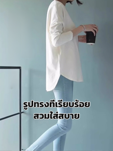 เสื้อคอกลม เสื้อชั้นใน แฟชั่น เสื้อยืด ผู้หญิง มีหลายสีให้เลือก ผอมบาง ระบายอากาศได้ สีทึบ