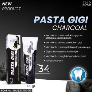 PASTA GIGI CHARCOAL SR1 ODOL HERBAL MEMUTIHKAN GIGI PEMBERSIH KARANG GIGI ALAMI CEGAH BAU MULUT