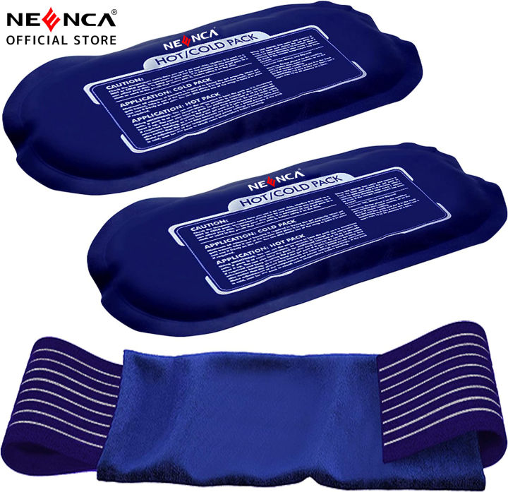 NEENCA Gel Cold & Hot Packs(2 Ice Packs) 5x9 in with 1 Adjustable Wrap ...