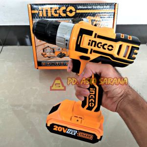 Cordless Drill (20v 10mm) INGCO CDLI20024 Bor Baterai Besi Kayu P20S