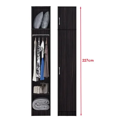Jayce 1-Door Wardrobe (Walnut / White)