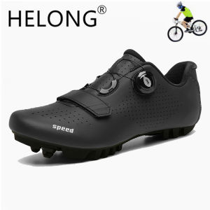 HELONG Cycling MTB Shoes Men Sports Route Cleat Road Dirt Bike Speed Flat Sneaker Racing Women Bicycle Mountain Spd Biking