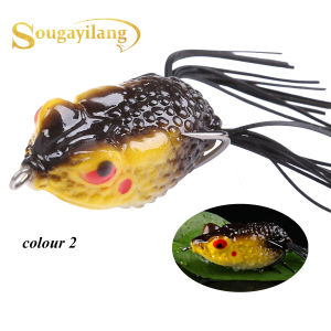 Sougayilang 1Pcs Hollow Frog Fishing Lures Soft Topwater Baits for Bass Snakehead Saltwater Freshwater Fishing