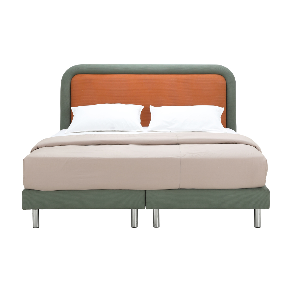 เตียง INDEX LIVING MALL นอน รุ่นทัช ขนาด 5 ฟุต - สีเขียว/ส้ม