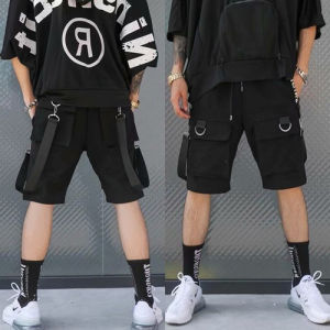 Summer Cargo Shorts Men Techwear Japanese Harajuku Fashion Streetwear Shorts