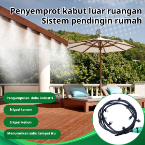 Set Kepala Semprot Kabut Pendingin untuk Taman Teras dengan 10 Kepala Semprot Kabut dan Jarak 10 Meter Set Kepala Semprot Kabut untuk Taman untuk Penyemprotan Pendinginan dan Pembuatan Kabut Tanaman