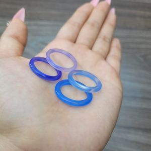 Q631 Nhẫn Ngọc Agate Xanh Dương Thủy và Mộc - Phong Thuỷ TUDO P