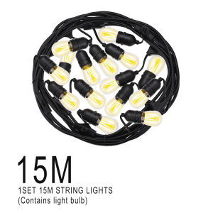 Creative IP65 10M/15M S14 LED Outdoor String Lights E27 Retro Edison Filament Bulb Garden Outdoor Christmas Lights Garlands Patio porch lights