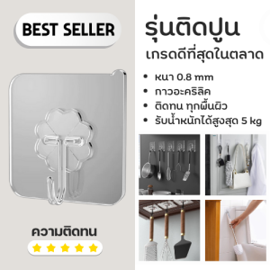 🔱พร้อมส่ง🔱 ตะขอแขวนผนัง แบบคู่ สแตนเลส 304 สำหรับแขวนประตูตู้ ลิ้นชัก ประหยัดพื้นที่ รับน้ำหนักได้เยอะ