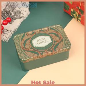 [A Peassion]💖[HOT SALE]🎈🎈 1Pc Rectangle Tinplate Can Candy Box Gift Storage Box Biscuit Can Metal Can Home Storage Box Xmas Candy Cans Kids Gift