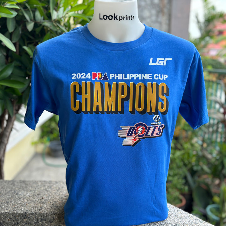 Meralco Bolts Champion 2024 PBA PHILIPPINE CUP T-Shirt | Lazada PH