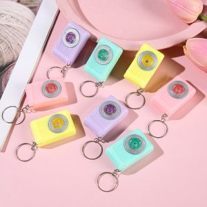 LANGJ แอลอีดี พวงกุญแจไฟฟ้ากล้องเรืองแสง กล้องถ่ายรูปสำหรับกล้อง พลาสติกทำจากพลาสติก พวงกุญแจ LED ของเล่นกล้องขนาดเล็ก จี้เรืองแสงได้ ไฟฉายแอลอีดี พวงกุญแจกล้องรถยนต์ ของขวัญสำหรับการถ่ายภาพจี้อัญมณี