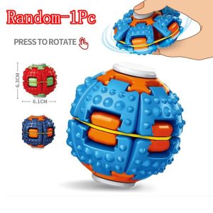 PLNBFG Pocket Size Press Spin Fidget Ball Transforming Structure One-Click Mechanism Sensory Fidget Toy Gifts Smooth Rotation Transforming Spinner Ball Office Desk Use