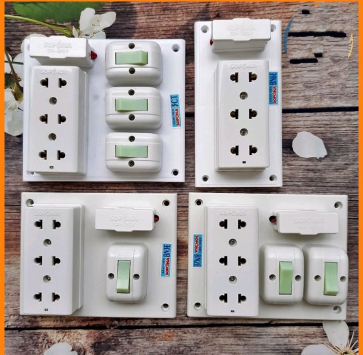 Táp lô(taplo), Bảng điện nổi lắp sẵn gồm 1- 2 - 3 công tắc, ổ cắm, cầu ...