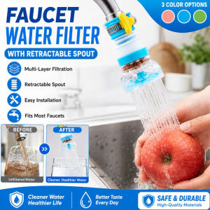 Filter Splashproof Faucet Adapter Water Saving Nozzle Extension Rotatable Kitchen Tap Filter Anti-Splash Sink Attachment Universal Home Use