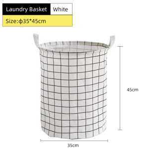 [SG] Homy Foldable Laundry BasketCotton and Linen Waterproof Portable Storage Bag for Dirty Clothes Toys Large Capacity Storage Bucket Washing Hamper With Handle For Household Storage Bag