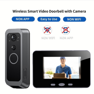 2025 Wireless Video Doorbell Intercom System with HD Camera and 4Inch IPS Screen for Home Office Apartment Security