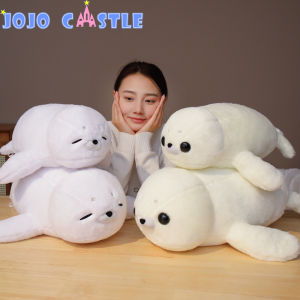 JOJO CASTLE  50cm/60cm Cute Sea World Animal White Sea Lion Plush Doll Cute Cartoon Seals Stuffed Toy For Children Kids Girls Birthday Gift