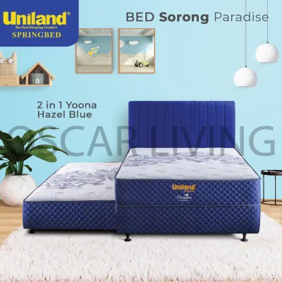 Uniland 2in1 Paradise Kasur Springbed HB Yoona Set Hazel Blue Atas Bawah - Fullset Khusus Jabodetabek