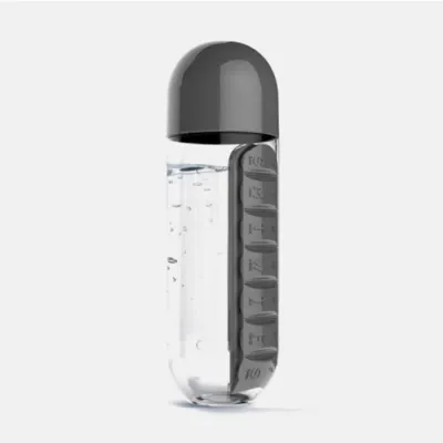 2 IN 1 PILL BOX 600ML WATER BOTTLE/ WEEKLY PILL BOX DISPENSER/ MEDICINE KEEPER WATER BOTTLE 药盒水瓶 [READY STOCK] AXS STORE