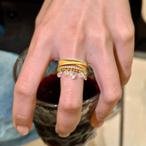 Fashion New Style Multi Layers Criss Zircon Tassel Statement Fashion Rings For Women Adjustable Open Ring h261016