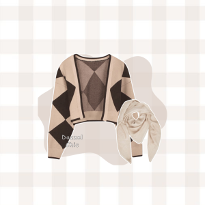 Zavora Outfit Rumi 4In1 Setelan Wanita Kekinian ( Bella Square+Manset+Devita Cardy+Celana Cutbray ) OneSet Korean Style Terbaru - Set AB420