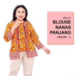Atasan Batik Big Size Blouse Wanita Jumbo Kerja S-M-L-XL-2L-3L-4L-5L-6L-7L Blus Model Big Kantor Seragam Batik / Atasan Kerja Formal Big Size / Pakaian Batik Trendy Bahan Kekinian LD 140