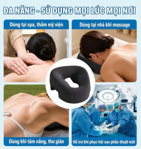 Gối Kê Mặt Massage Công Thái Học Đa Năng Cao Cấp - Gối Úp Mặt Spa Nối Mi Gội Đầu Dưỡng Sinh Thư Giãn