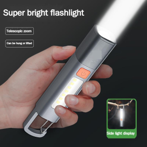 Flashlight Outdoor Lighting Portable Emergency Work Light USB Rechargeable LED Waterproof Fishing Hunting Hiking Tool