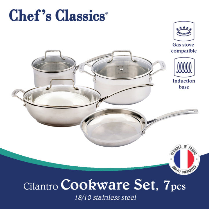 Chef's Classics Cilantro Stainless Steel Cookware Set, 7pcs