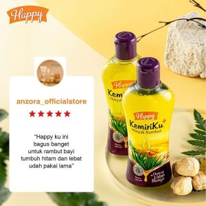 Happy Minyak Kemiriku Ekstrak Lidah Buaya 100ml - Perawatan Khusus Rambut Rontok