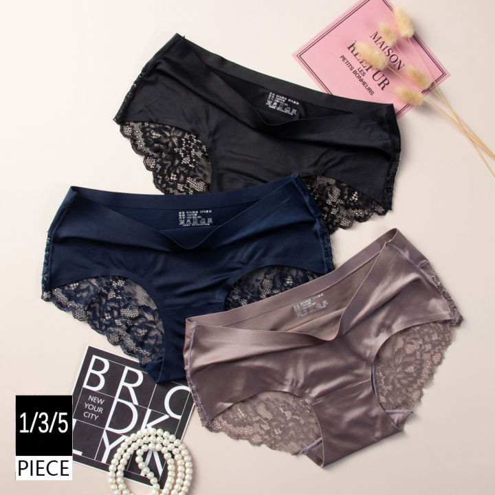 [Hot Sale] Cyprus Women's Lace Ice Silk Panties Sexy Seamless Briefs