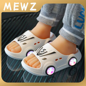 Fashion LED Slippers for Kids Girl Boy Luminous Non-slip Cute Cartoon Car Slipper with Flash Light