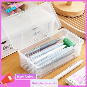 gou 1Pcs Pencil Case Box PP Material Transparent Pencil Box Pouch Stationery School Pencil Case Supplies Pencil Storage