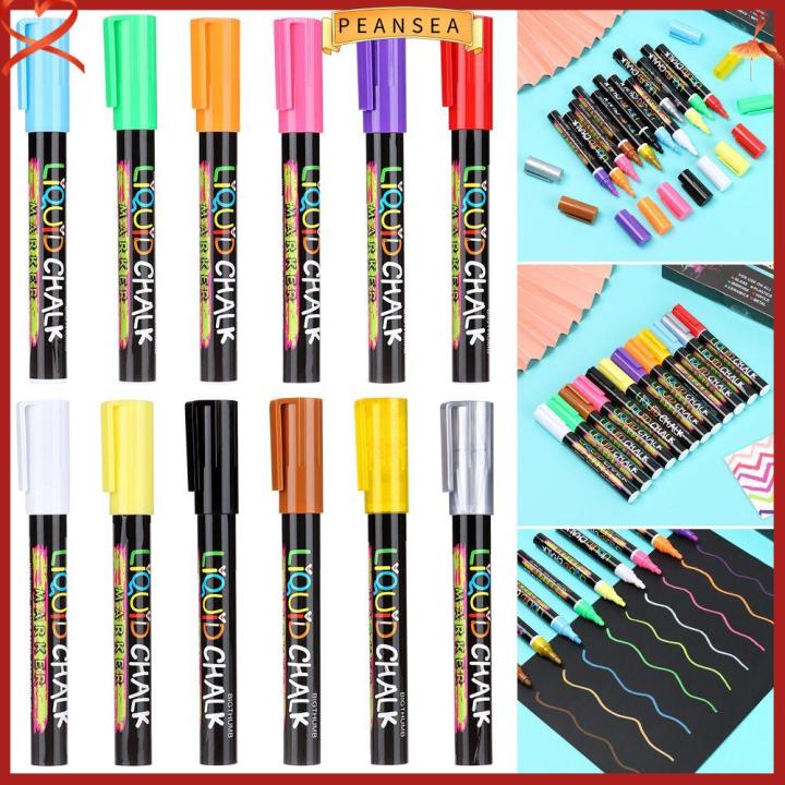 PEANSEA 12 Colors Multicolor Writing Blackboard Chalkboard Glass Metal