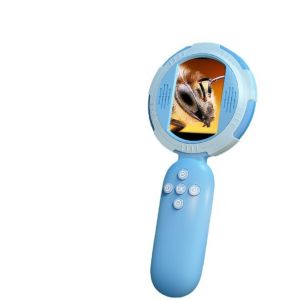 MUKANG 8 LED Lights Digital Microscope High Definition 100X Handheld Magnifying Glass Multipurpose with Puzzle Game Mini Microscope Children