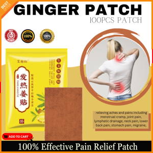 HERBAL 100pcs per pack Herbal Ginger Patch Health Care for Promote Blood Circulation Relieve Knee Neck Back Pain Relief Improve Sleep Heat Dissipation Moxibustion Paster