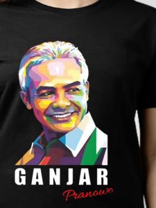 KAWMS SHOP KAOS DISTRO / BAJU PRIA WANITA MOTIF GANJAR PRANOWO ABSTRAK BAHAN COTTON Combed 24s