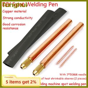 fanghui 1Set Battery Spot Welding Pen Handheld Copper Belt 3mm Core DIY Point Touch Pen Thread Fixed For Battery Spot Welding Accessories Tools