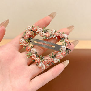 Jepit Rambut Bunga Love Lucu Wanita Korea Berbentuk Hati Manis Jepit Poni Anak Perempuan Aksesoris Rambut Lucu DBI